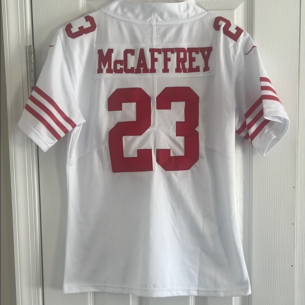 Christian McCaffrey Nike White 49ers Jersey